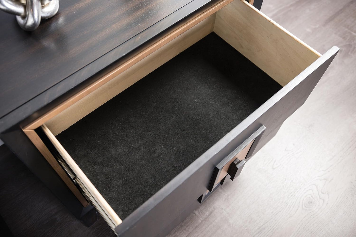Modern Espresso Bedside Nightstand Cabinet