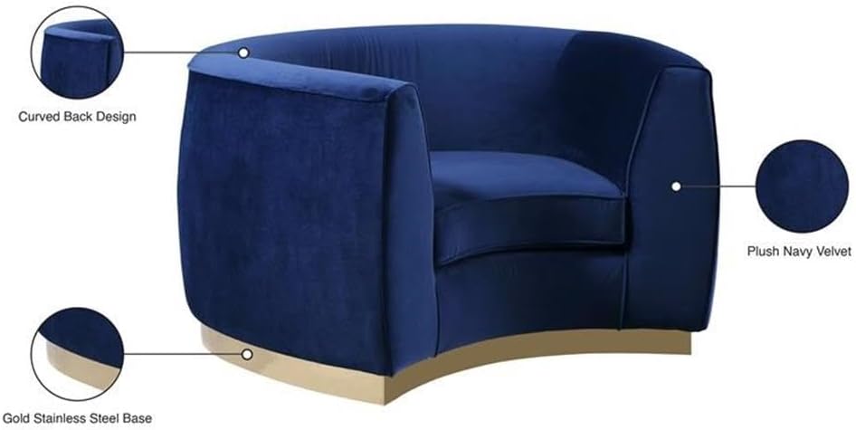 Modern Velvet Upholstered Accent Chair Sofa