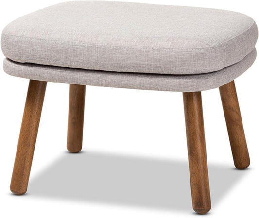 Modern Grey Upholstered Storage Ottoman Bench