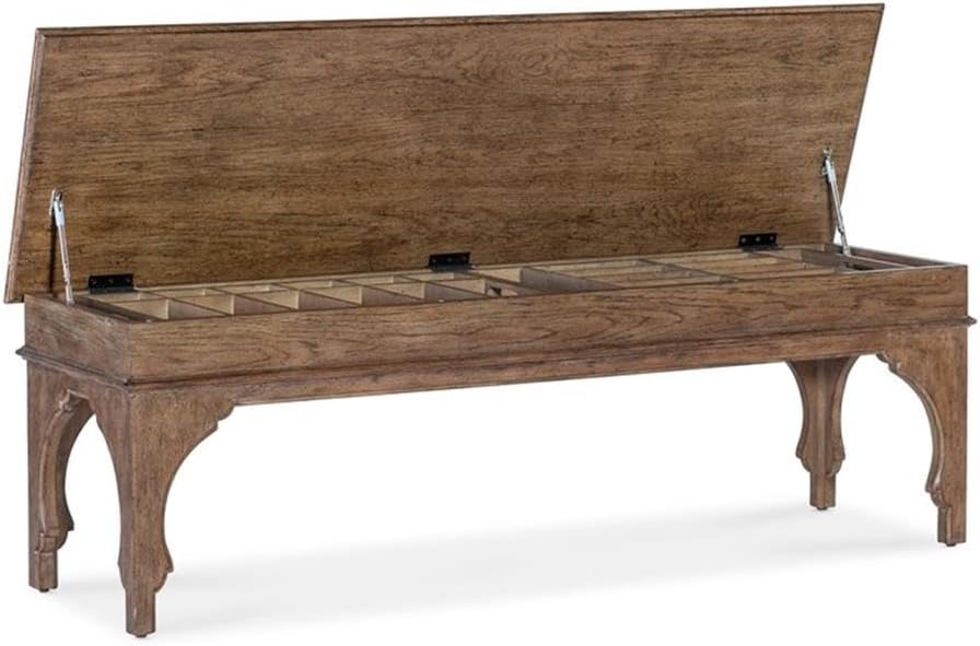 Classic Brown Upholstered Entryway Storage Bench