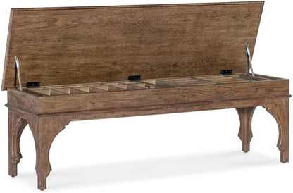 Classic Brown Upholstered Entryway Storage Bench