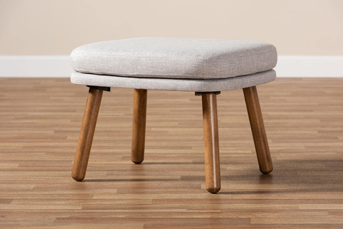Modern Grey Upholstered Storage Ottoman Bench
