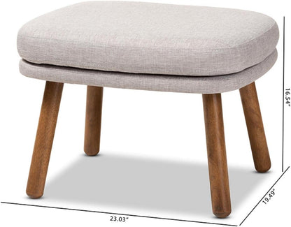 Modern Grey Upholstered Storage Ottoman Bench