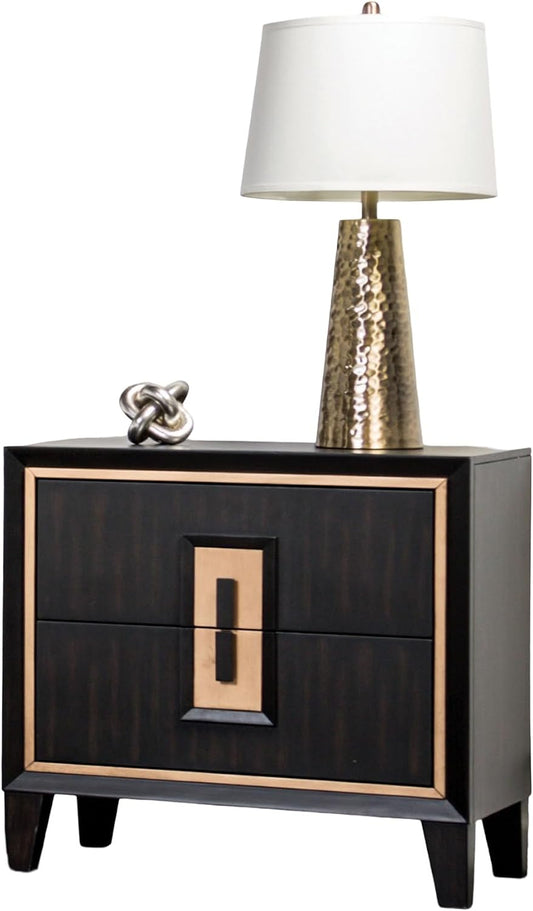 Modern Espresso Bedside Nightstand Cabinet