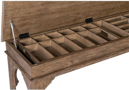 Classic Brown Upholstered Entryway Storage Bench