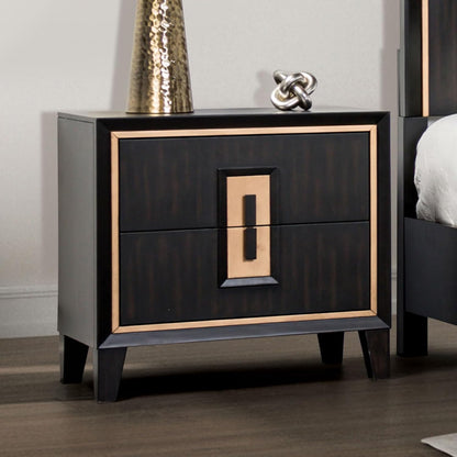 Modern Espresso Bedside Nightstand Cabinet