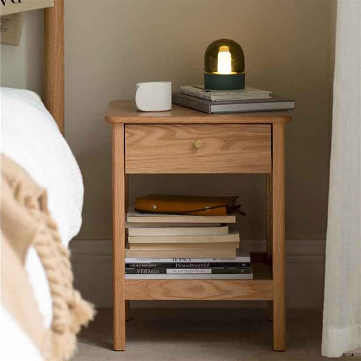 Modern Bedside Nightstand Storage Cabinet