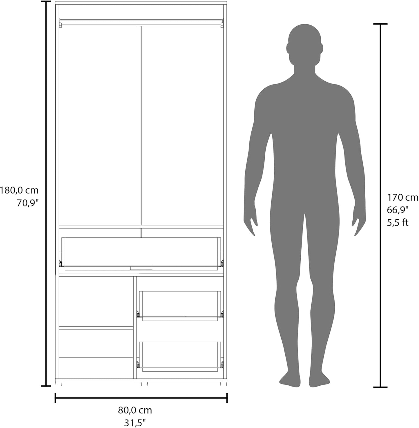 Modern Bedroom Storage Cabinet with Drawers