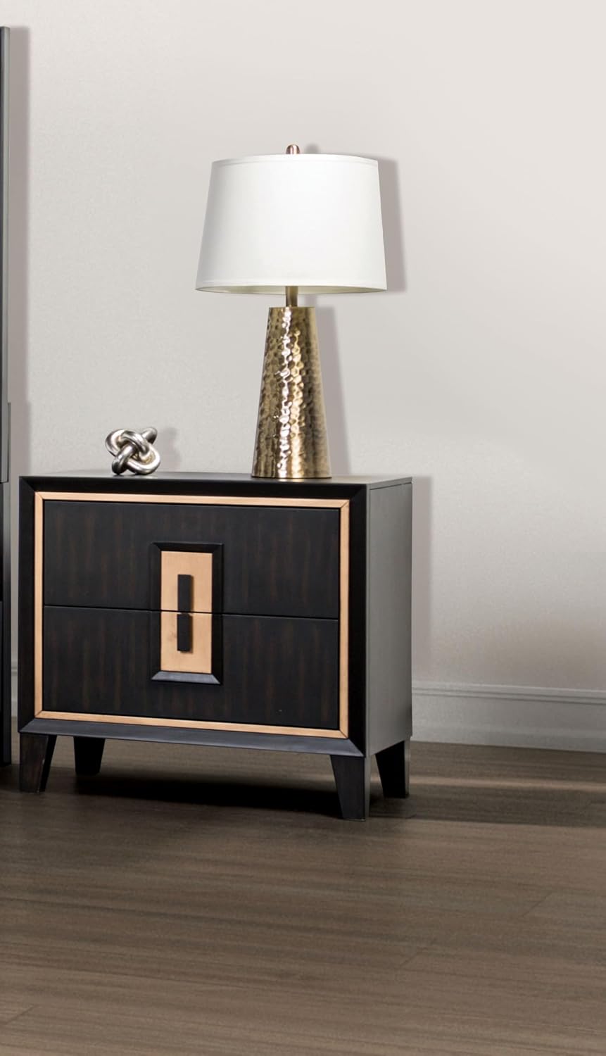 Modern Espresso Bedside Nightstand Cabinet