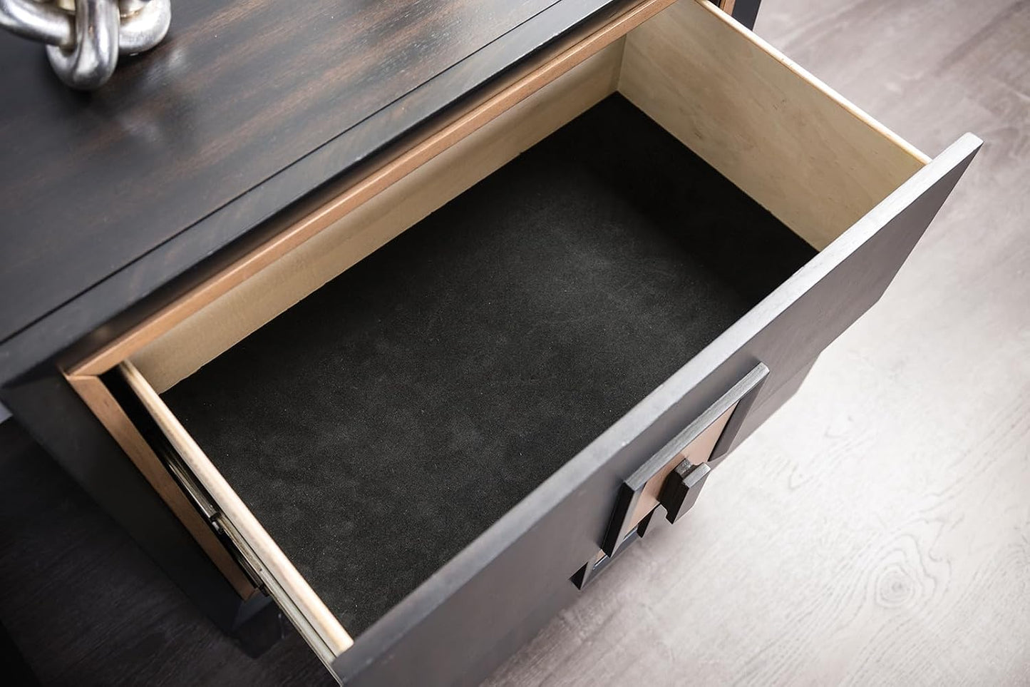 Modern Espresso Bedside Nightstand Cabinet