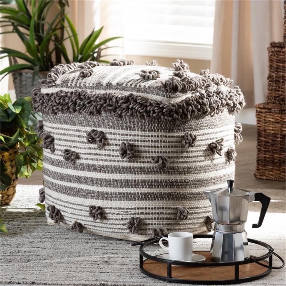 Traditional Handwoven Round Ottoman Stool