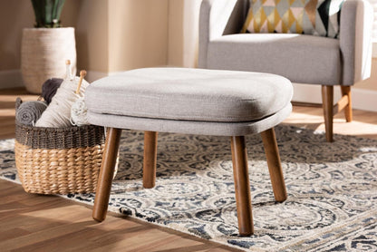 Modern Grey Upholstered Storage Ottoman Bench