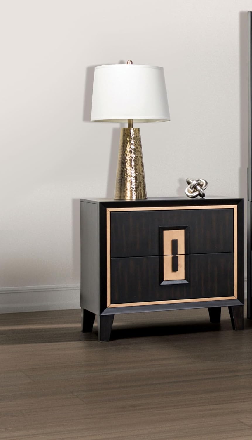 Modern Espresso Bedside Nightstand Cabinet