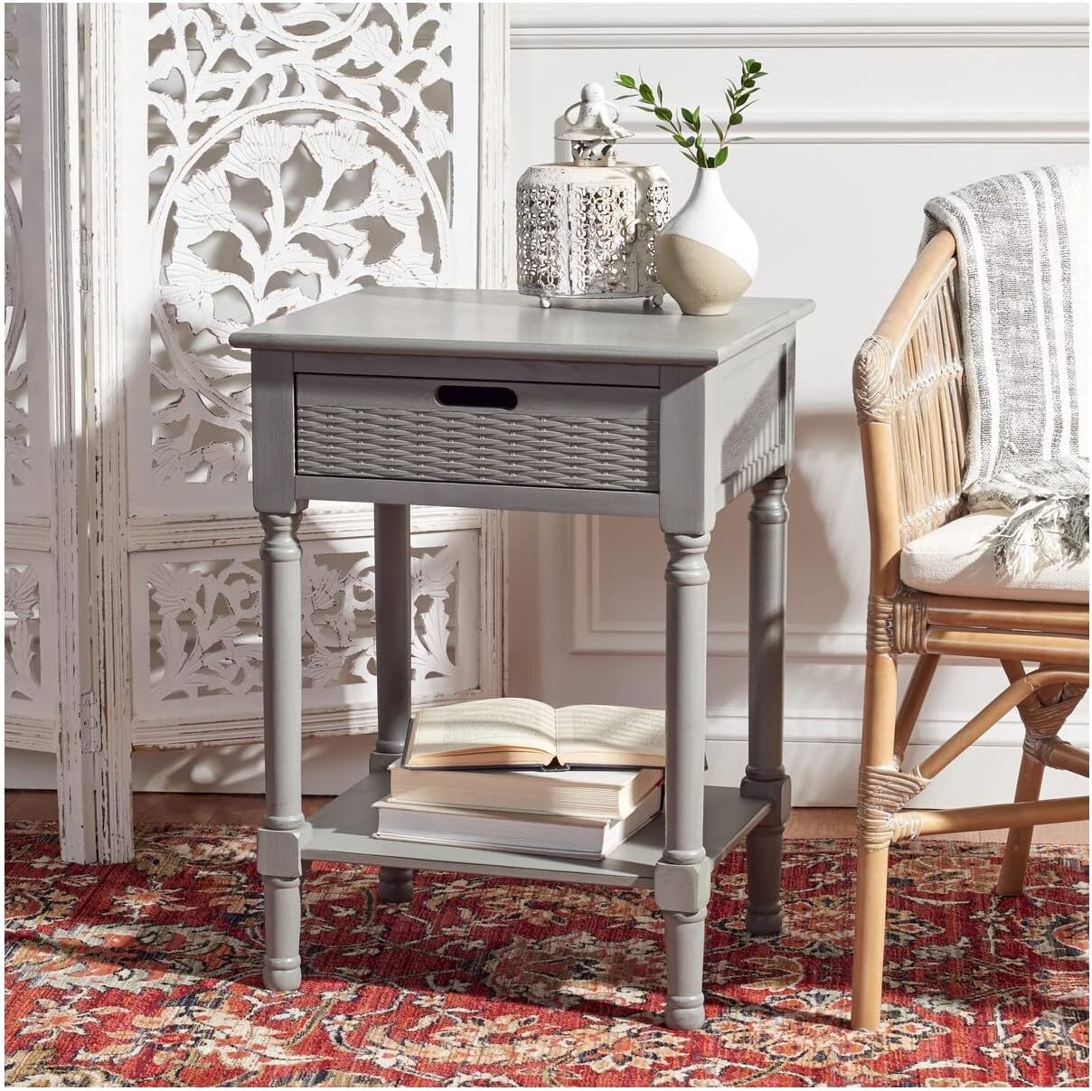 Modern 1-Drawer Side Table Nightstand Storage Unit