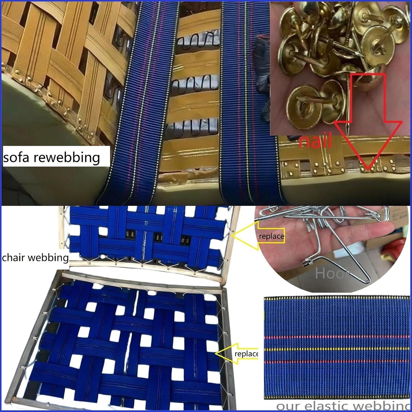 Elastic Upholstery Webbing Strap for Furniture Repair